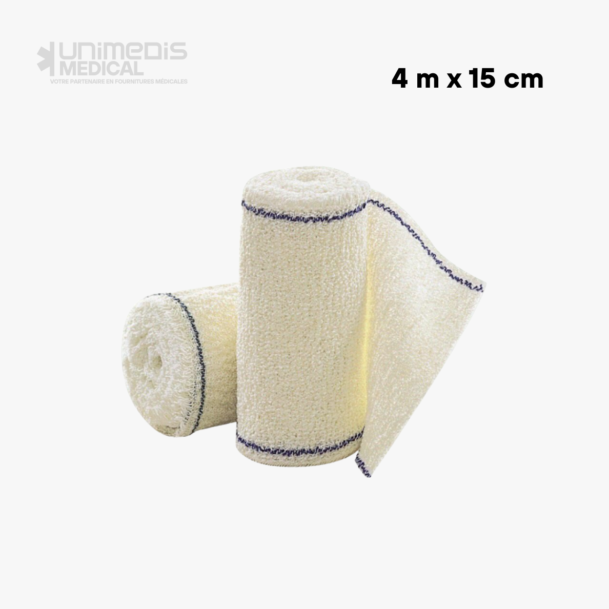 Bande de crêpe 75 g/m² non stérile (4 m x 15 cm)