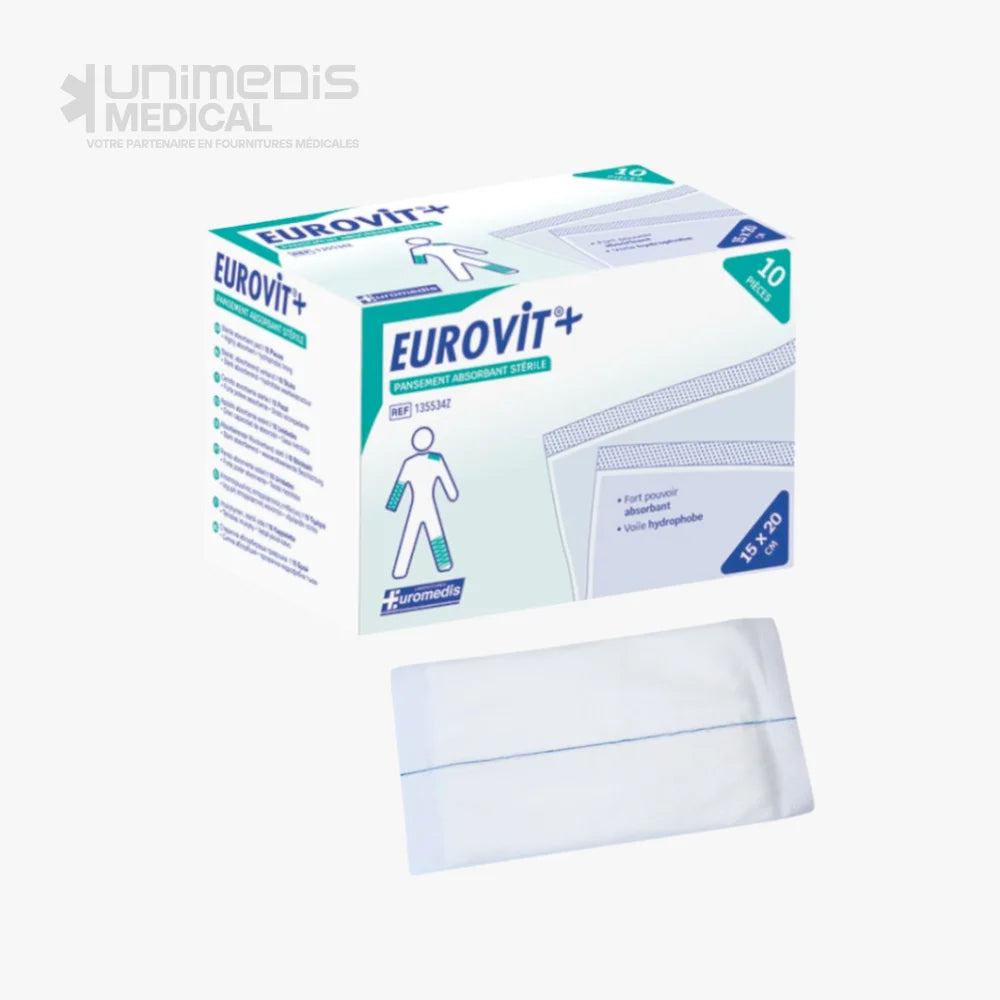 EUROMEDIS - Pansement absorbant (américain) stérile 15x20cm EUROVIT+ Pansements absorbants