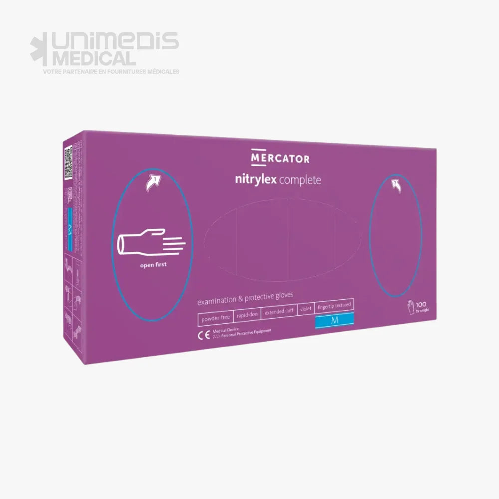 MERCATOR - Gants nitrile NITRYLEX non poudré (Violet) Boîte de 100 Gants nitrile non poudré
